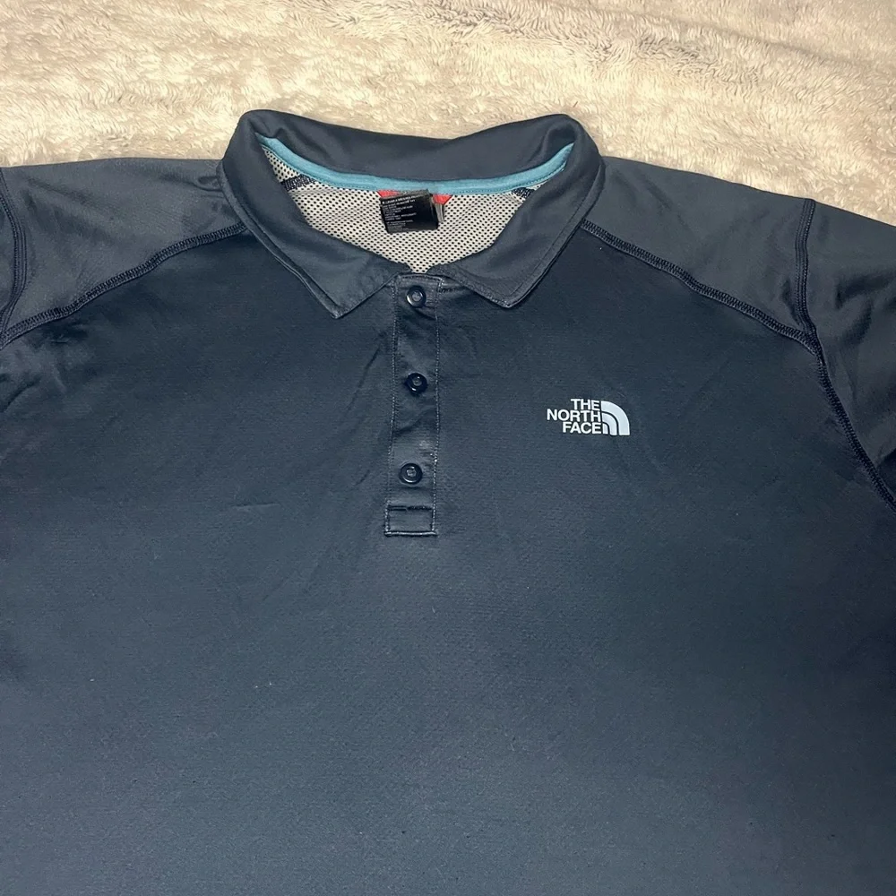 The North Face Shirt Mens XL Blue Short‎ Sleeve 1/4 button